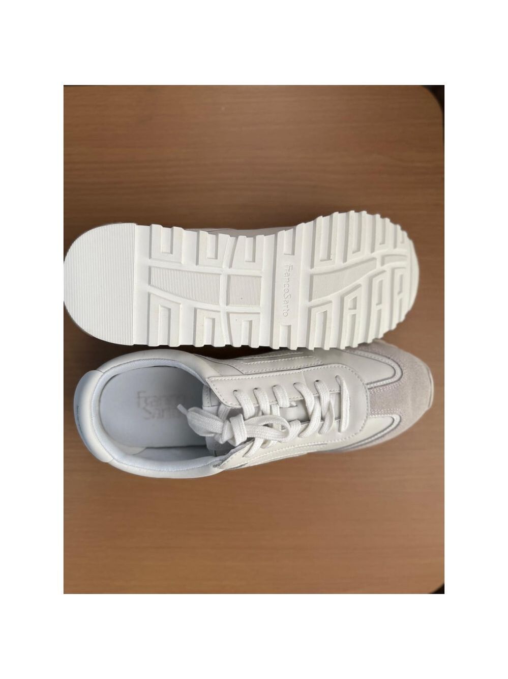 Franco Sarto Womens Matera Suede Leather Casual Sneakers SZ 9.5 M WHITE - Picture 10 of 12